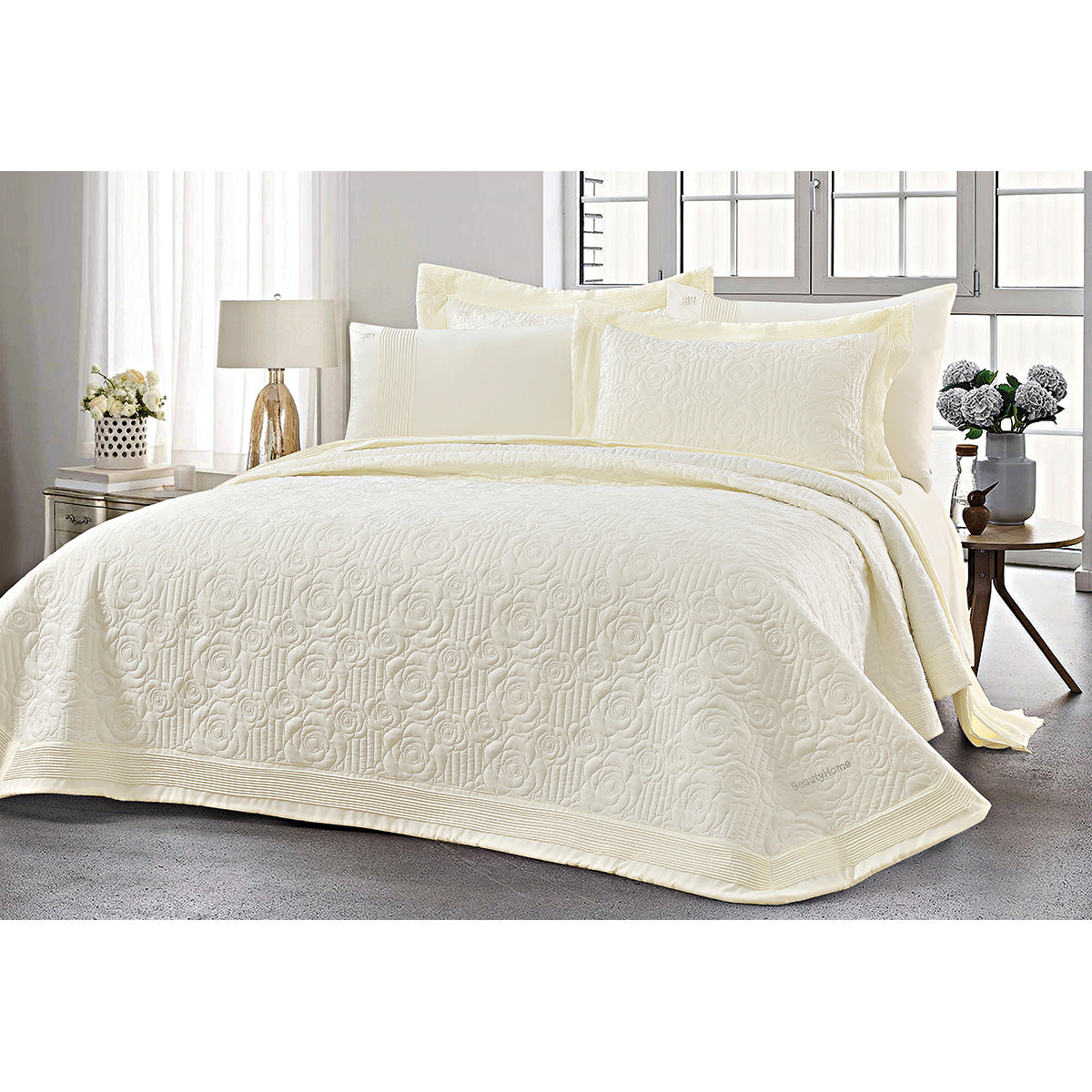 Σετ Κουβερλί Υπέρδιπλο Eros Art 12501 230x250εκ Εκρού