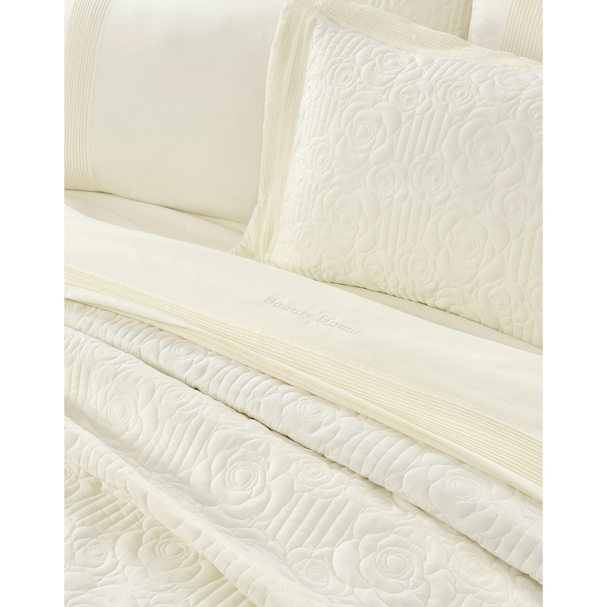 Σετ Κουβερλί Υπέρδιπλο Eros Art 12501 230x250εκ Εκρού