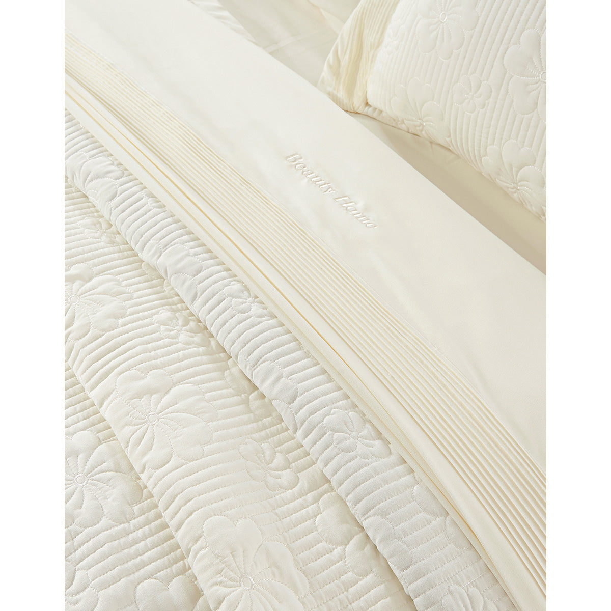 Σετ Κουβερλί Υπέρδιπλο Marilia Art 12502 230x250εκ Εκρού