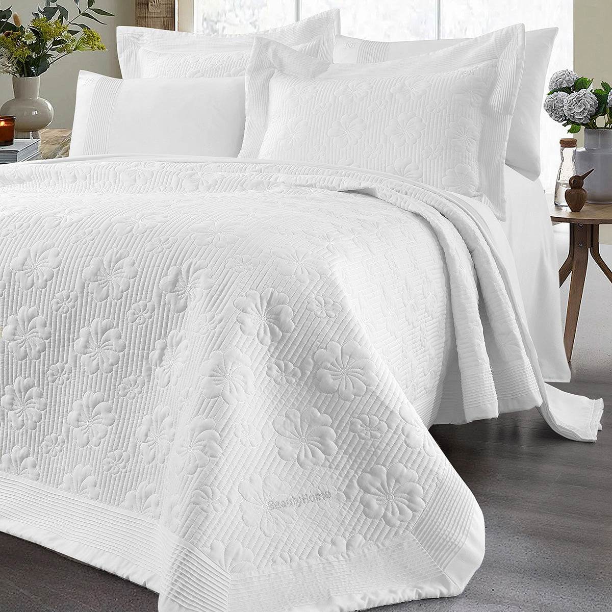 Σετ Κουβερλί Υπέρδιπλο Marilia Art 12502 230x250εκ Λευκό