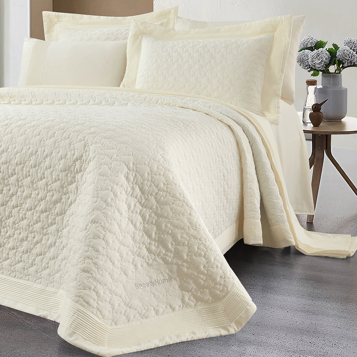 Σετ Κουβερλί Υπέρδιπλο Thalia Art 12504 230x250εκ Εκρού