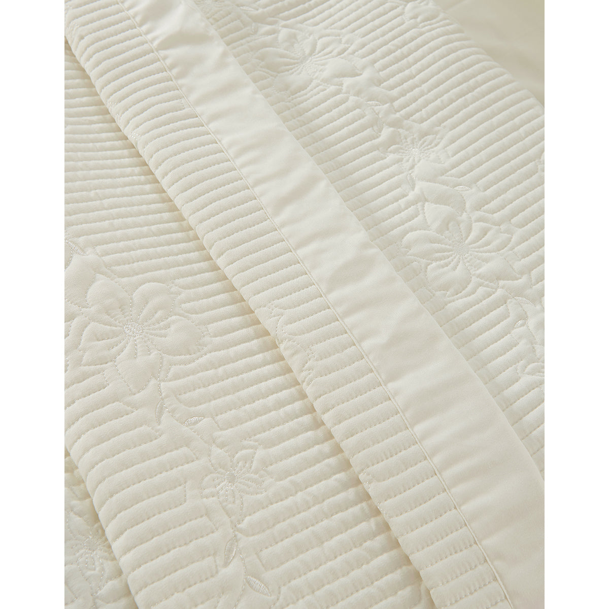 Σετ Κουβερλί Υπέρδιπλο Emelia Art 12505 230x250εκ Εκρού