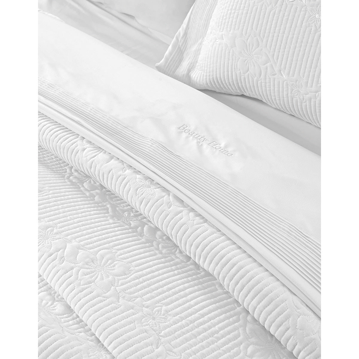 Σετ Κουβερλί Υπέρδιπλο Emelia Art 12505 230x250εκ Λευκό