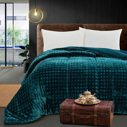 Κουβερτοπάπλωμα Υπέρδιπλο Art 12514 220x240εκ Πετρόλ