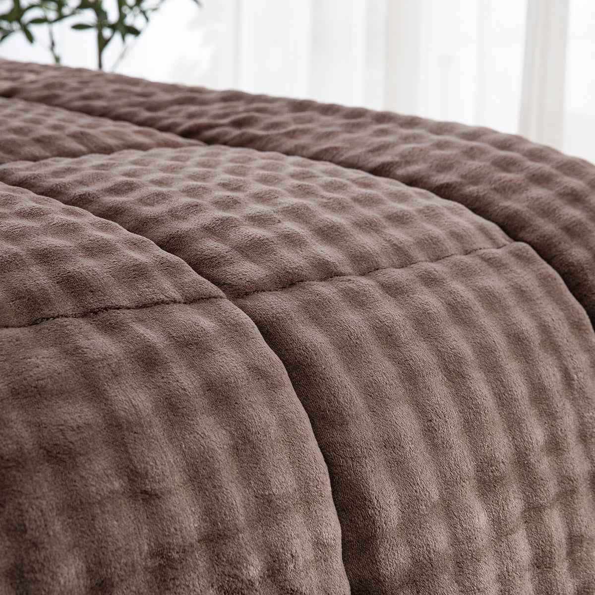 Κουβερτοπάπλωμα Υπέρδιπλο Art 12515 220x240εκ Μόκα