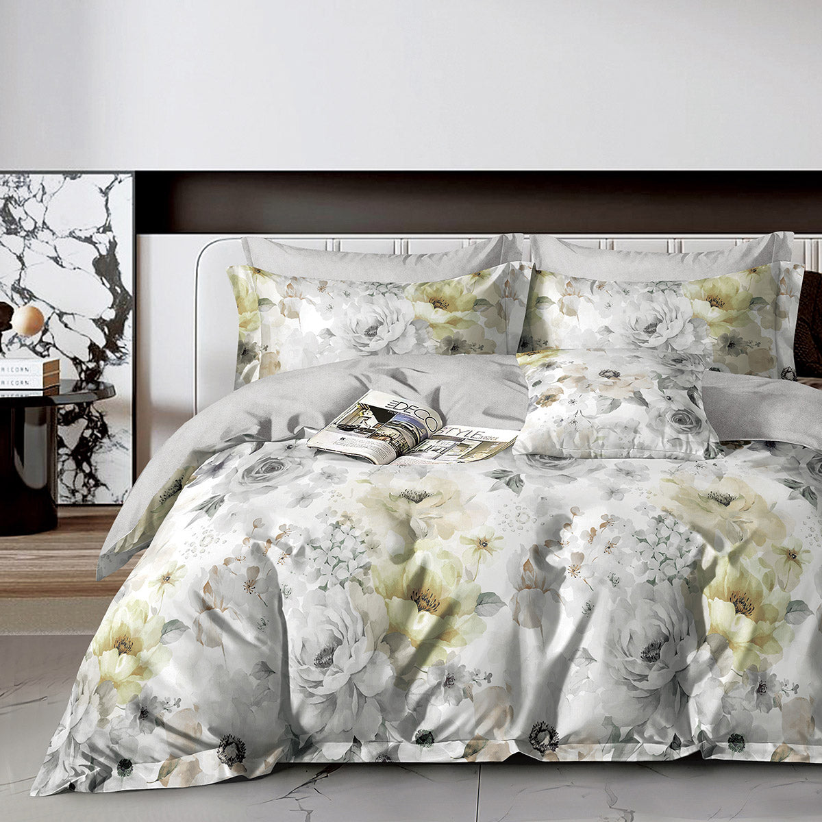 Σετ Παπλωματοθήκη Υπέρδιπλη Art 12610 Giovanni 230x250εκ Γκρι