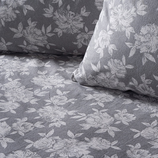 Σετ Παπλωματοθήκη Φανελένια Υπέρδιπλη Merlot Art 12634 230x250εκ Γκρι