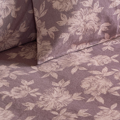 Σετ Σεντόνια Φανελένια Υπέρδιπλα με Λάστιχο Muscat Art 12635 170x200+32εκ Σάπιο Μήλο