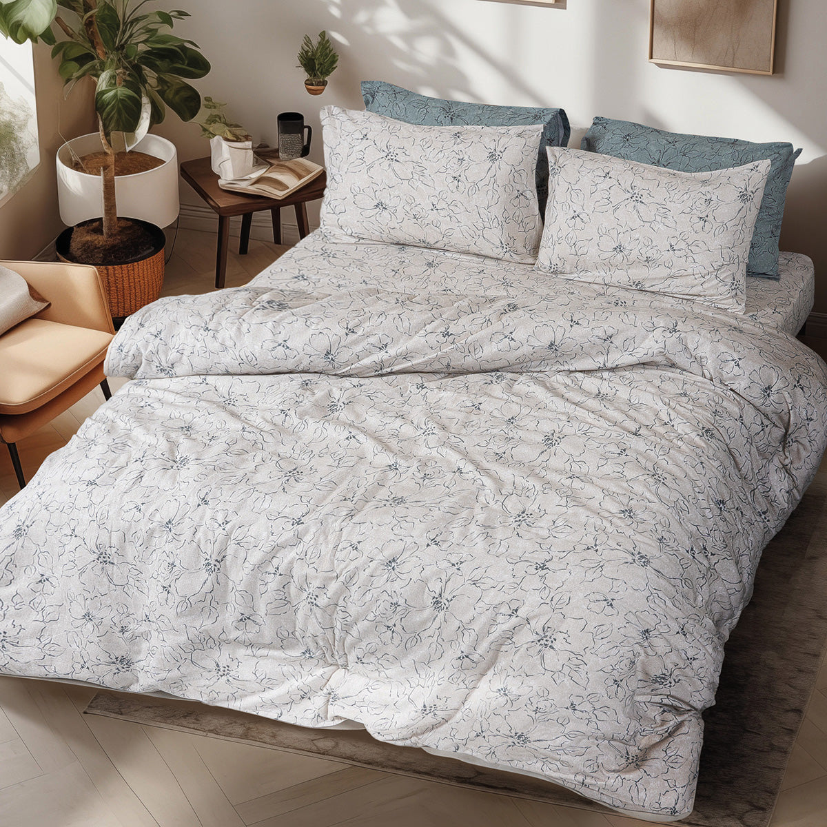 Σετ Σεντόνια Φανελένια King Size με Λάστιχο Cinsault Art 12637 185x200+32εκ Μπεζ