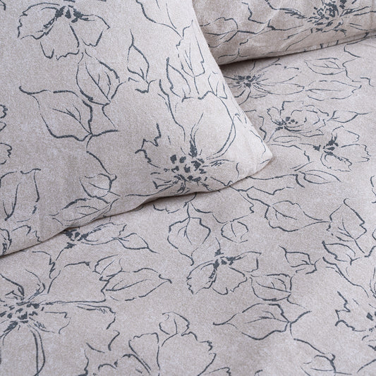 Σετ Σεντόνια Φανελένια King Size Cinsault Art 12637 270x260εκ Μπεζ