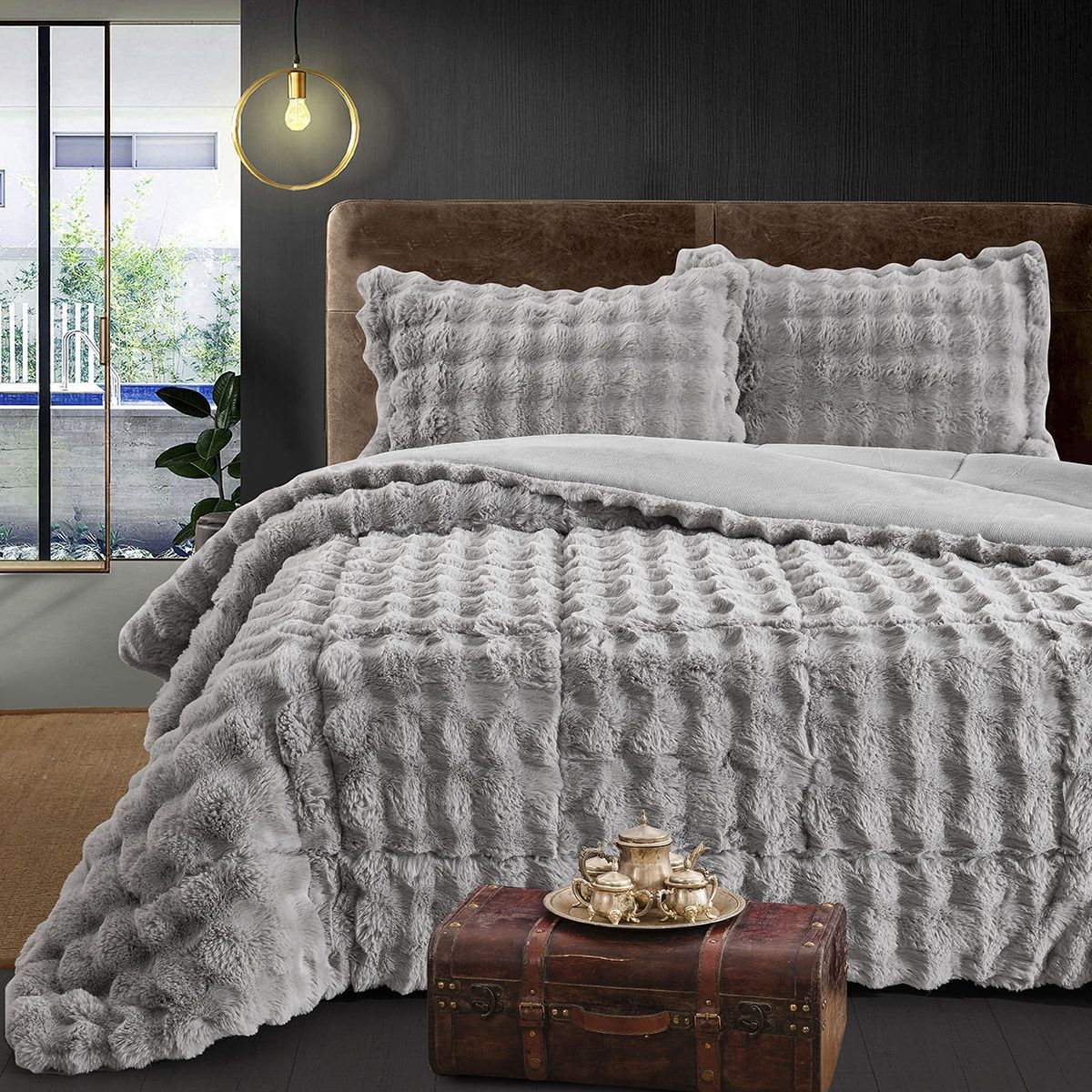 Κουβερτοπάπλωμα King Size Art 12662 240x260εκ Γκρι