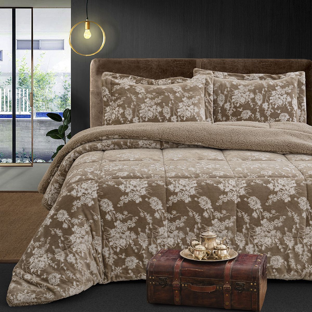 Κουβερτοπάπλωμα Υπέρδιπλο Art 12672 220x240εκ Μπεζ