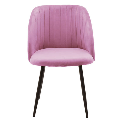 Πολυθρόνα Oasis Βελούδο Ροζ-Πόδι Μαύρο Μέταλλο 54X52X84