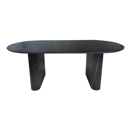 Τραπέζι Nembou MDF σε Απόχρωση Μαύρου Μαρμάρου 210x100x76