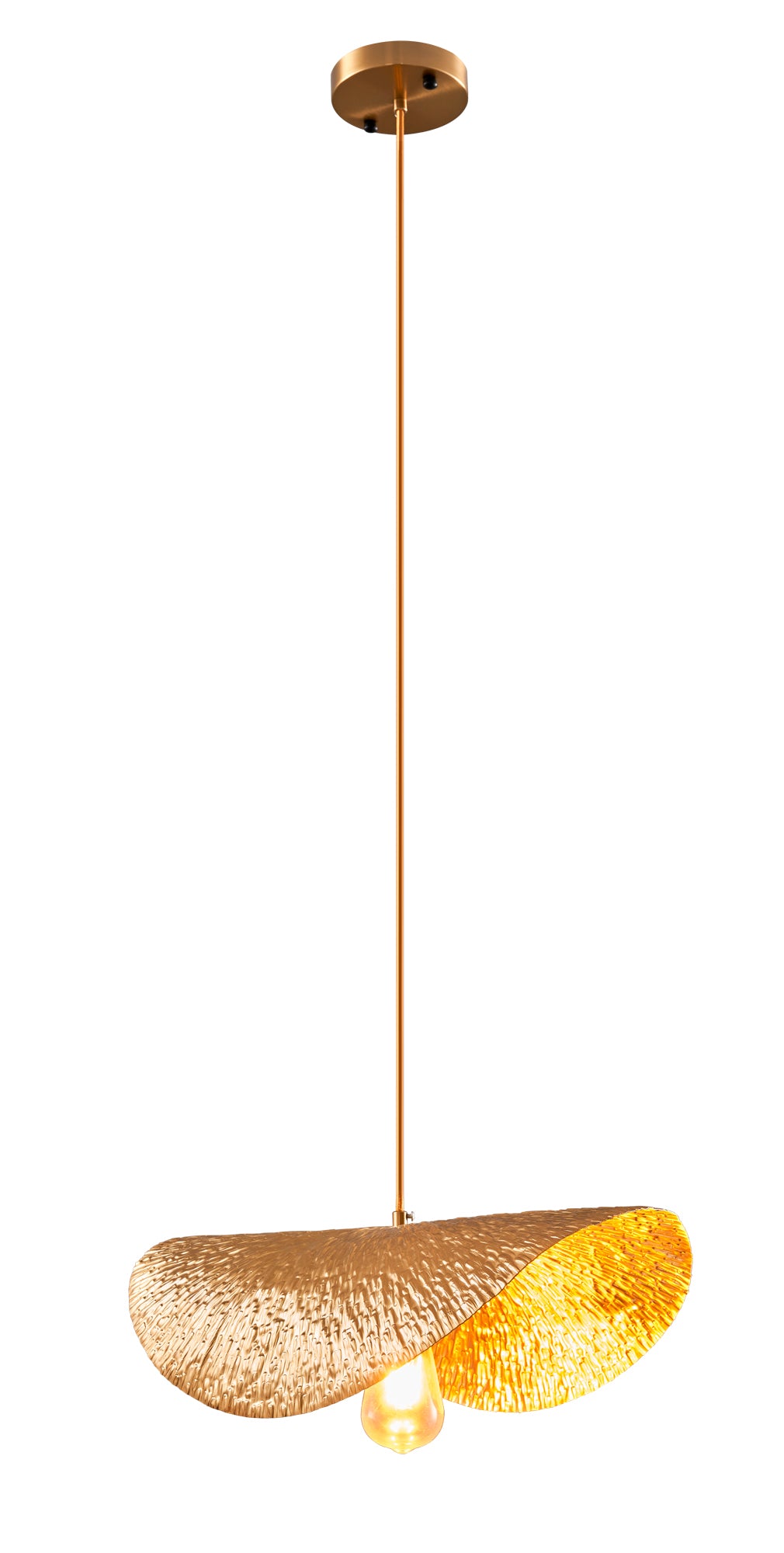 PDC 1285-65 1/Φ ΧΡΥΣΟ ΦΥΛΛΟ ΜΠΡΟΥΤΖΙΝΟ 1xΕ27 Φ65x(21.5-110)