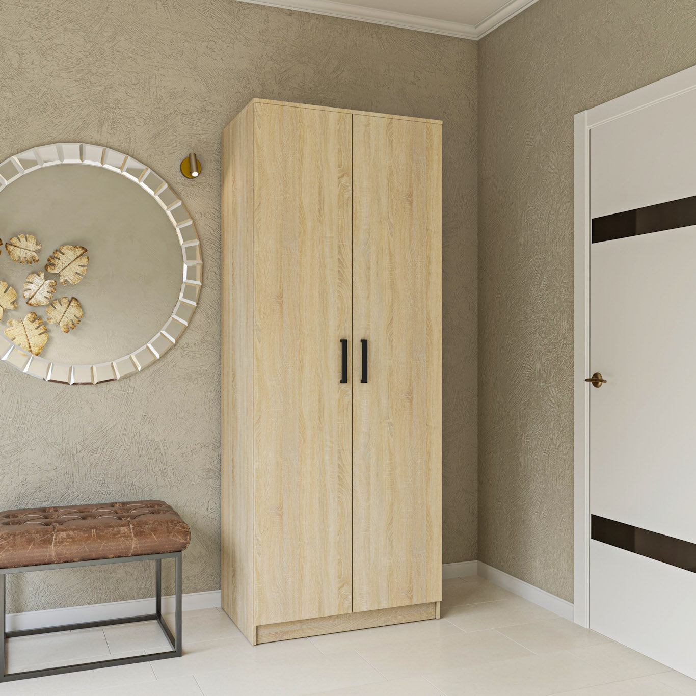 Ντουλάπα Δίφυλλη Simple Σονόμα 80x52x205