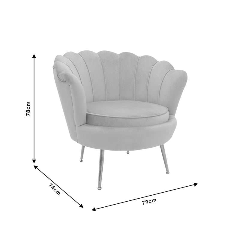 Πολυθρόνα Daimon Βελούδο Γκρι-Χρυσό 79x74x78