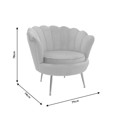 Πολυθρόνα Daimon Βελούδο Γκρι-Χρυσό 79x74x78