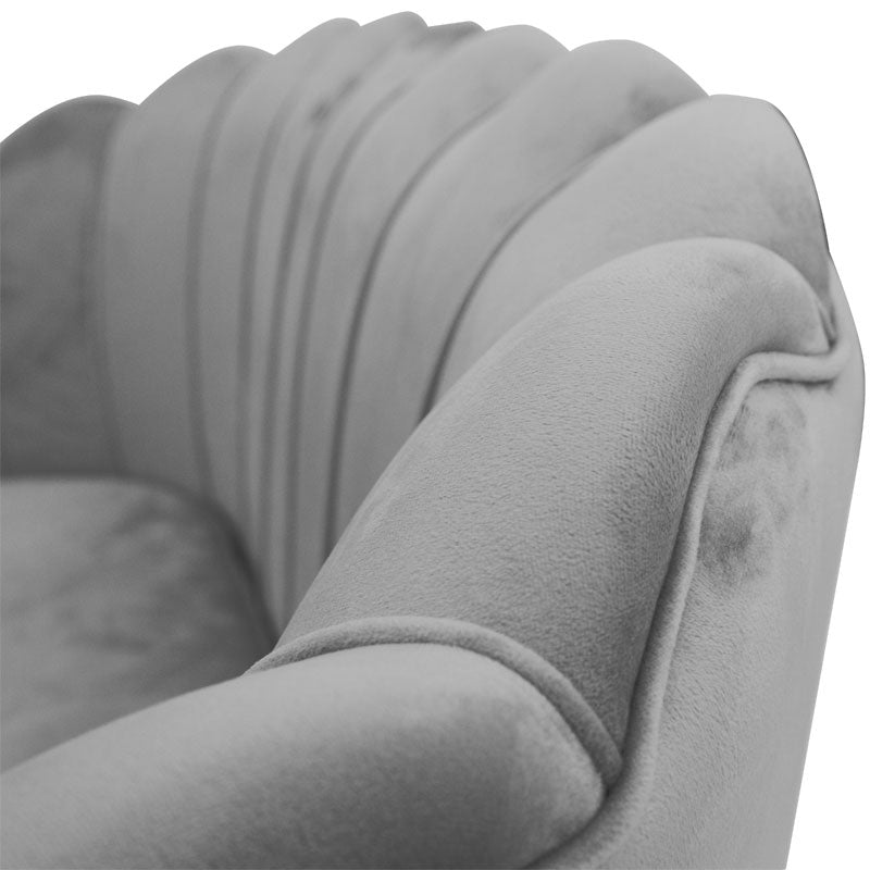 Καναπές 2θέσιος Daimon Βελούδο Γκρι 134x70x77