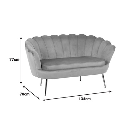 Καναπές 2θέσιος Daimon Βελούδο σε Φυστικί Απόχρωση 134x70x77