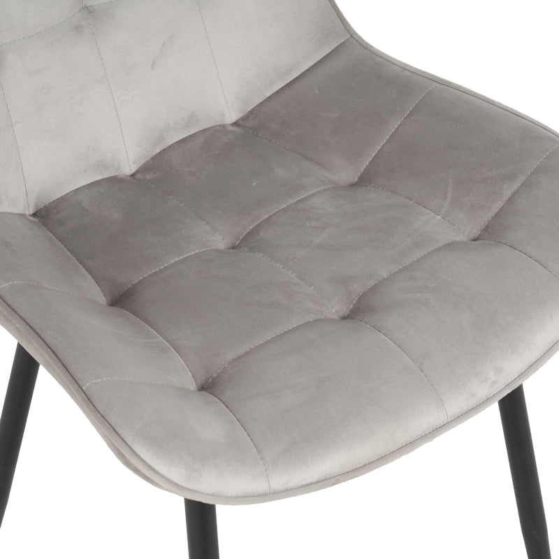Καρέκλα Berne Βελούδο σε Γκρι Απόχρωση 53x62x84