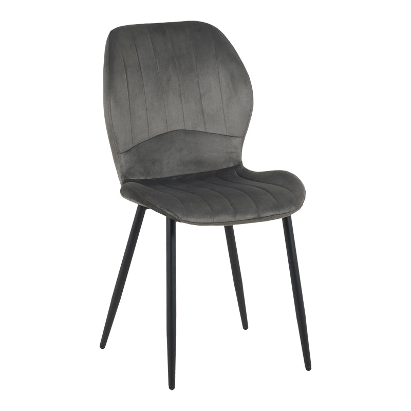 Καρέκλα Jelour Βελούδο σε Ανθρακί Απόχρωση 46.5x60x84