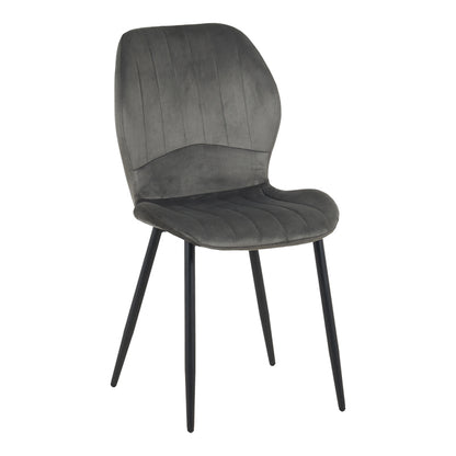 Καρέκλα Jelour Βελούδο σε Ανθρακί Απόχρωση 46.5x60x84