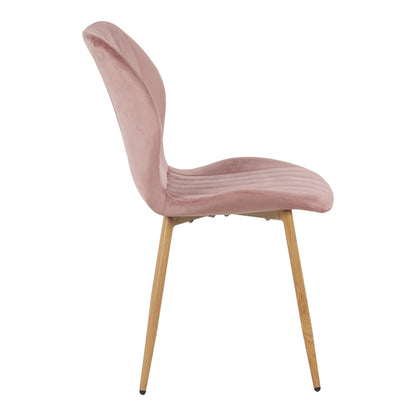 Καρέκλα Jelour Βελούδο σε Σάπιο Μήλο Απόχρωση-Πόδια Φυσικά Μεταλλικά 46.5x60x84