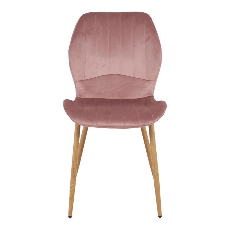 Καρέκλα Jelour Βελούδο σε Σάπιο Μήλο Απόχρωση-Πόδια Φυσικά Μεταλλικά 46.5x60x84
