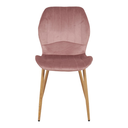 Καρέκλα Jelour Βελούδο σε Σάπιο Μήλο Απόχρωση-Πόδια Φυσικά Μεταλλικά 46.5x60x84