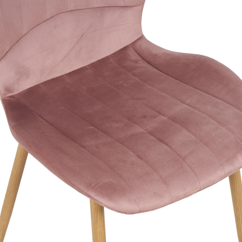 Καρέκλα Jelour Βελούδο σε Σάπιο Μήλο Απόχρωση-Πόδια Φυσικά Μεταλλικά 46.5x60x84