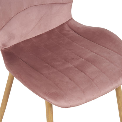 Καρέκλα Jelour Βελούδο σε Σάπιο Μήλο Απόχρωση-Πόδια Φυσικά Μεταλλικά 46.5x60x84