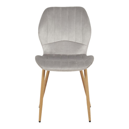 Καρέκλα Jelour Βελούδο σε Γκρι Απόχρωση-Πόδια Φυσικά Μεταλλικά 46.5x60x84