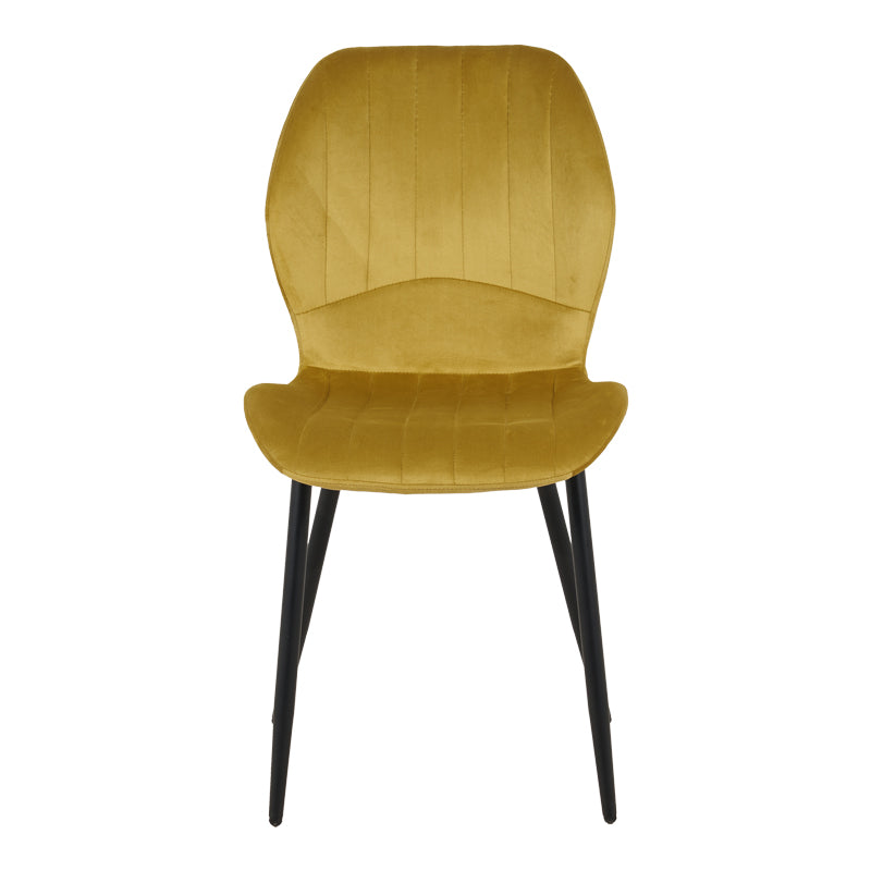 Καρέκλα Jelour Βελούδο σε Κίτρινη Απόχρωση 46.5x60x84
