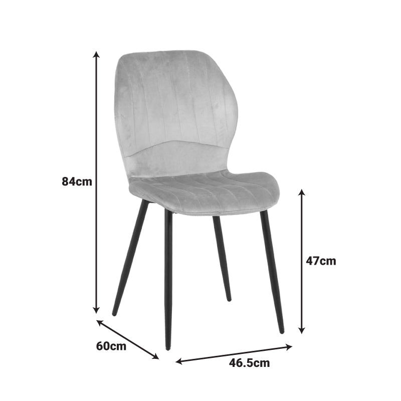 Καρέκλα Jelour Βελούδο σε Κίτρινη Απόχρωση 46.5x60x84