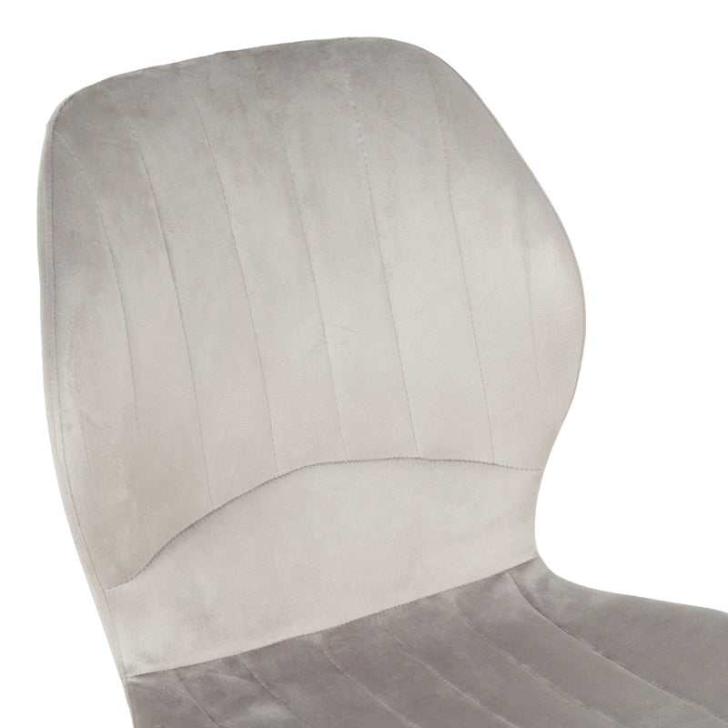 Καρέκλα Jelour Βελούδο σε Γκρι Απόχρωση-Πόδια Μαύρα Μεταλλικά 46.5x60x84