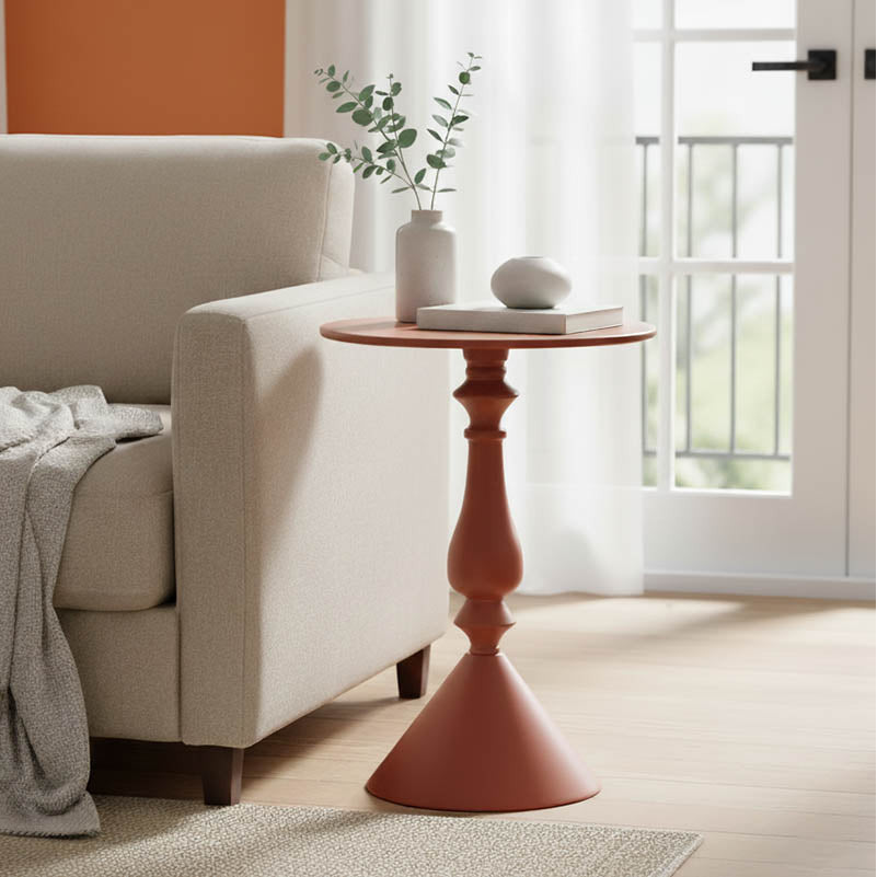 Βοηθητικό Τραπέζι Lalou Μέταλλο σε Απόχρωση Terracotta Φ40x55