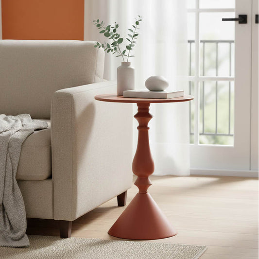 Βοηθητικό Τραπέζι Lalou Μέταλλο σε Απόχρωση Terracotta Φ40x55