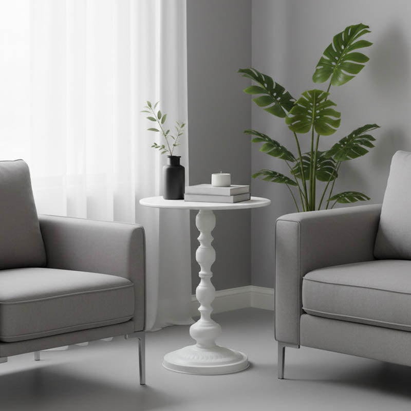 Βοηθητικό Τραπέζι Anesor Μέταλλο σε Κρεμ Απόχρωση Φ40x52