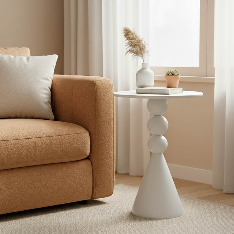 Βοηθητικό Τραπέζι Bilane Μέταλλο σε Κρεμ Απόχρωση Φ39x55