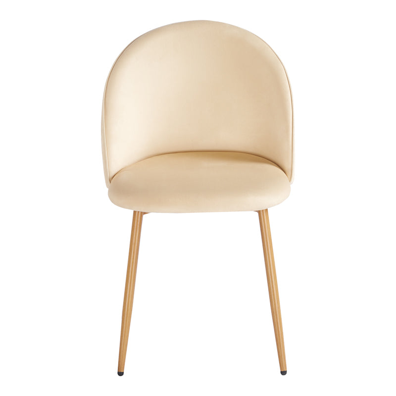 Καρέκλα Perch Βελούδο Κρεμ - Πόδι Μέταλλο σε Φυσική Απόχρωση 50x43x82