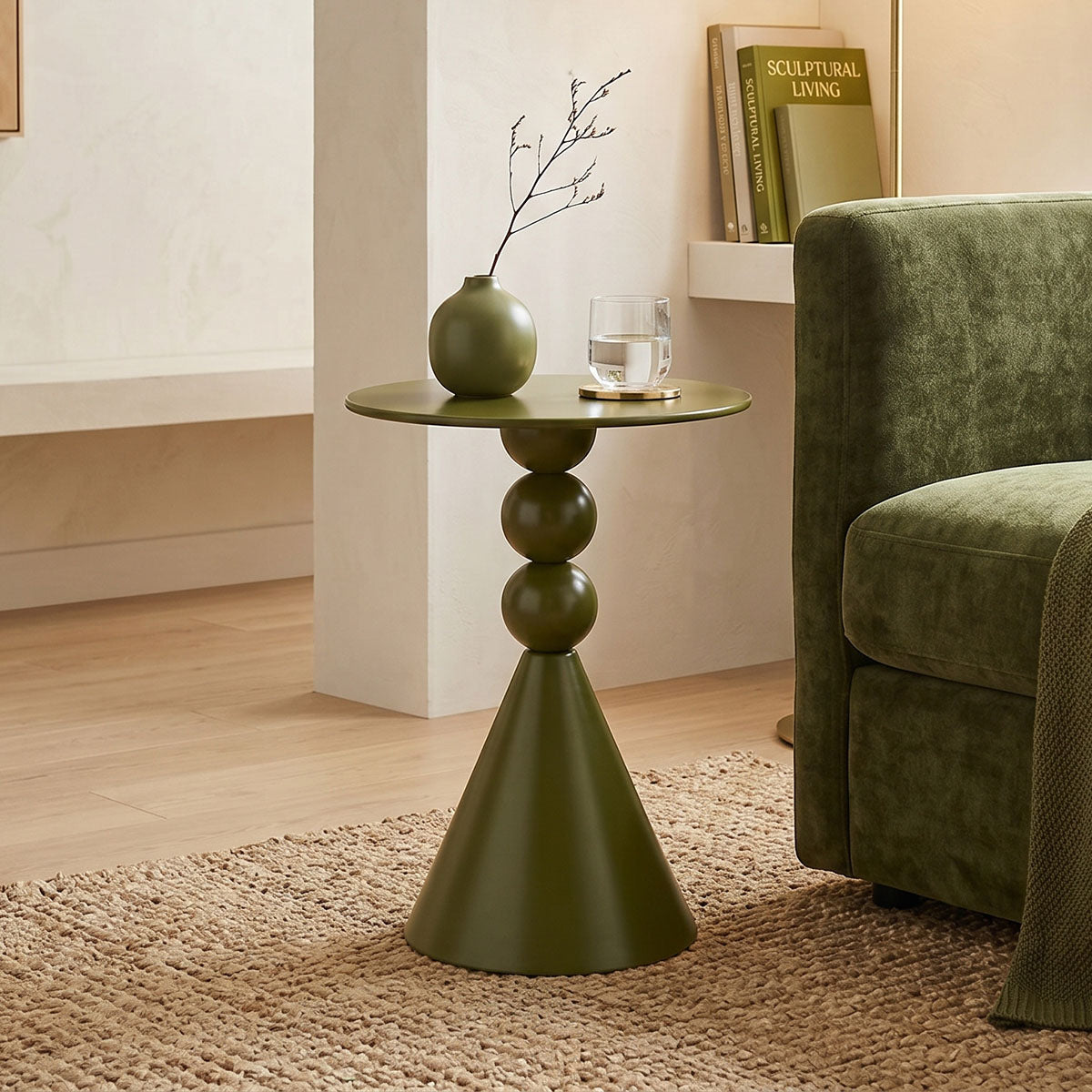 Side Table Bilane Metal Olive Φ39x60