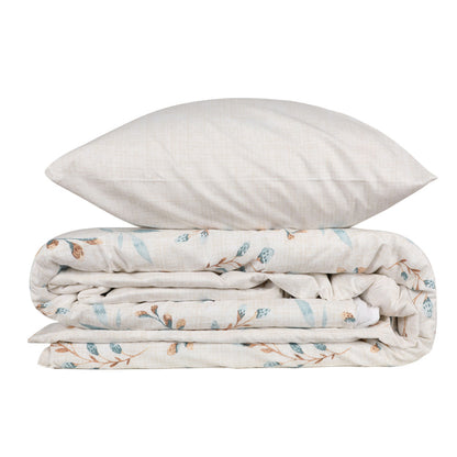 Σετ Παπλωματοθήκη Lendell 3 Τμχ Μονή (160x220εκ) Χρώμα Μέντα - Λευκό