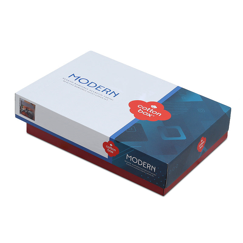 Σετ Παπλωματοθήκη Stark 3 Τμχ Μονή (160x220εκ) Χρώμα Cinnamon - Μπλε