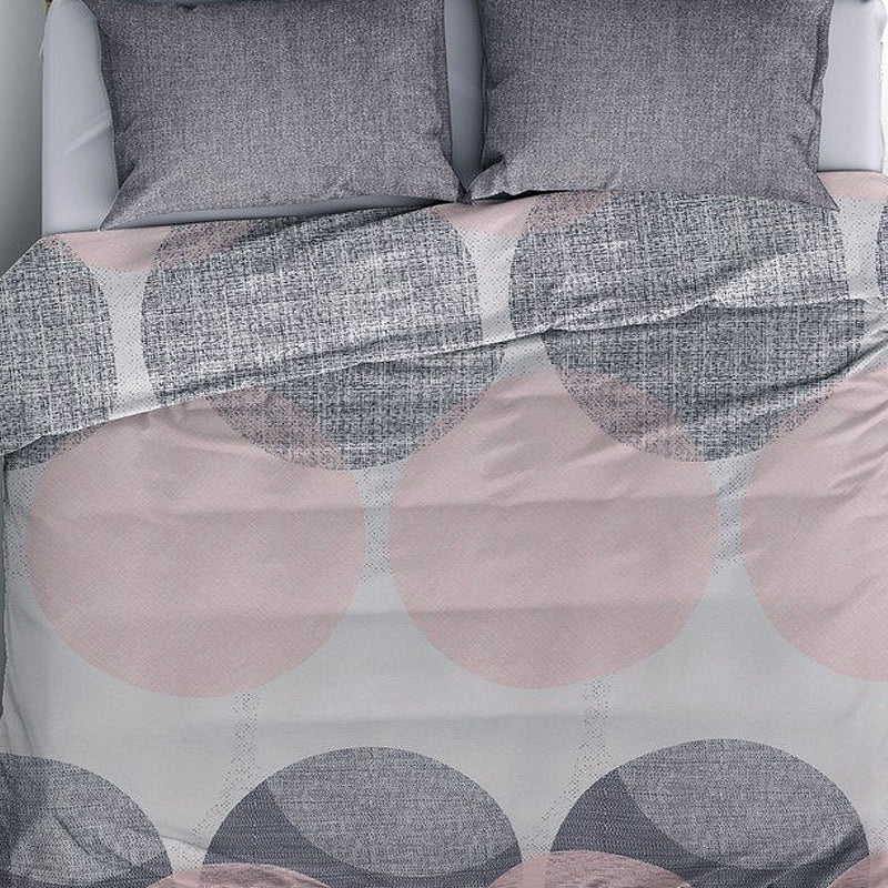 Σετ Παπλωματοθήκη Leron 4 Τμχ Διπλή (200x220εκ) Χρώμα Γκρι