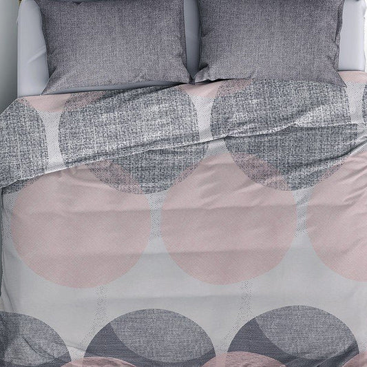 Σετ Παπλωματοθήκη Leron 4 Τμχ Διπλή (200x220εκ) Χρώμα Γκρι