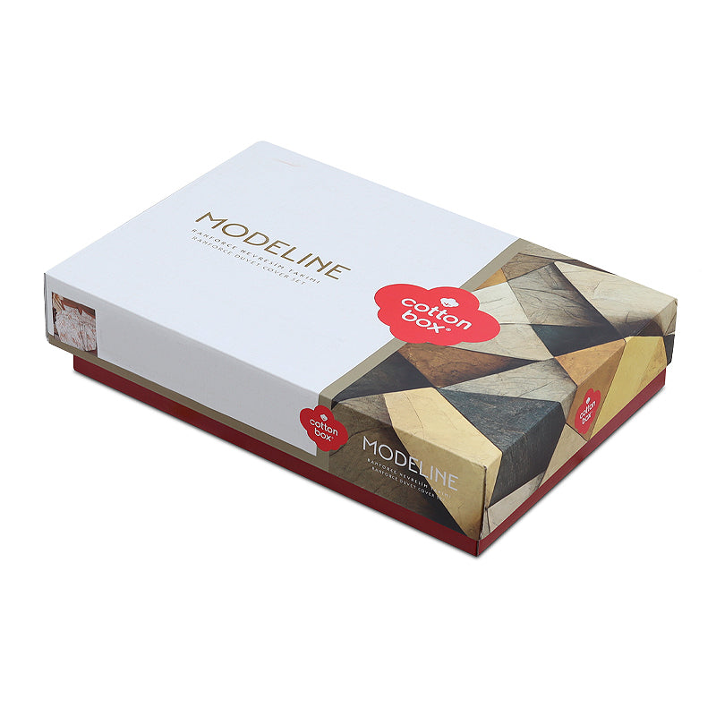 Σετ Παπλωματοθήκη Leron 4 Τμχ Διπλή (200x220εκ) Χρώμα Γκρι