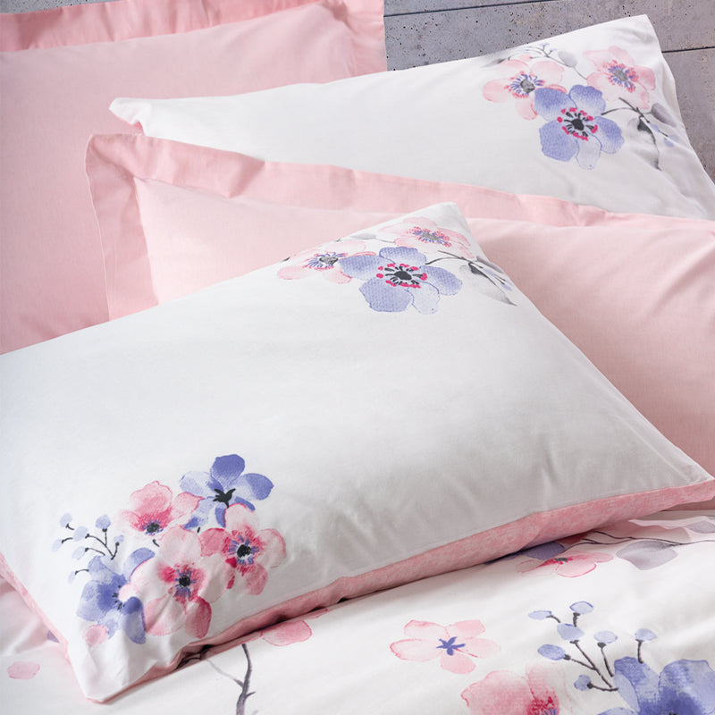 Σετ Παπλωματοθήκη Jayda 3 Τμχ Μονή (160x220εκ) Χρώμα Ροζ - Λευκό