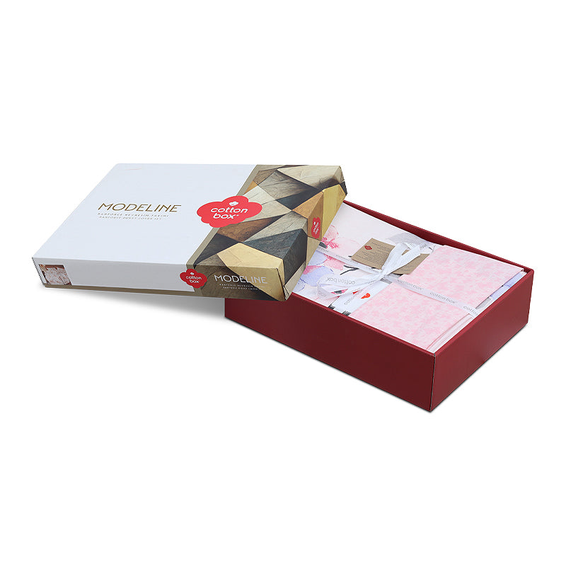 Σετ Παπλωματοθήκη Jayda 3 Τμχ Μονή (160x220εκ) Χρώμα Ροζ - Λευκό