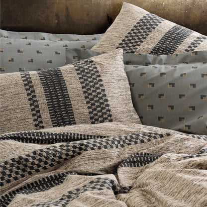 Σετ Παπλωματοθήκη Arlo 3 Τμχ Μονή (160x220εκ) Χρώμα Καφέ - Γκρι